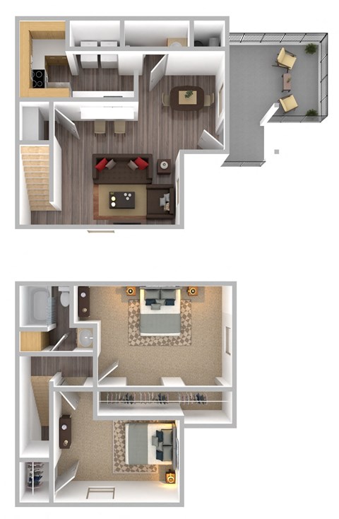 a floor plan of a house with a bedroom and a living room